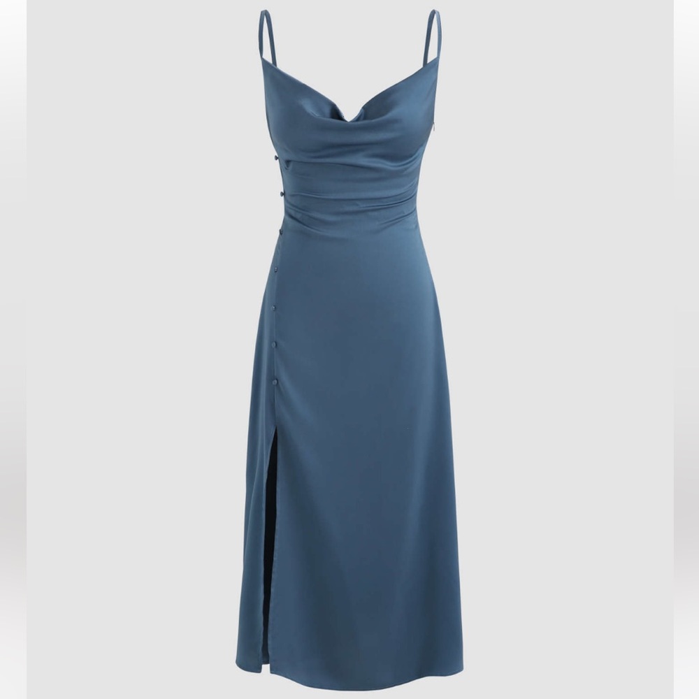 Cider Blue Silk Dress